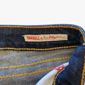 True Religion Becky Flared Jeans Dark Wash Made USA 90s Woman Sz 24